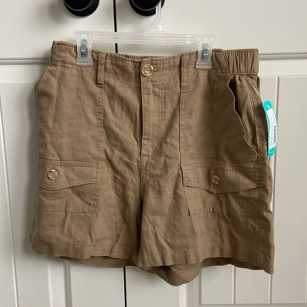 Linen cargo shorts